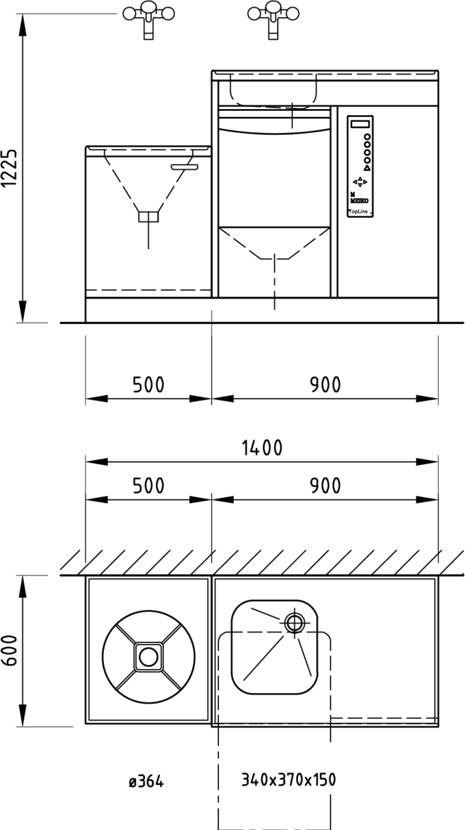 Plano de dimensiones TopLine 40 SAN14