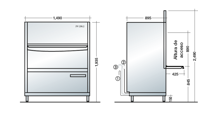 Dimensiones del FV 250.2