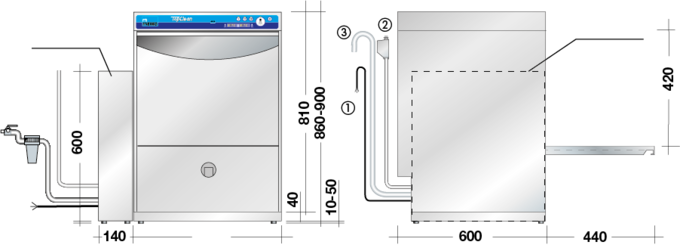 Dimensiones del dispositivo de limpieza TopClean M